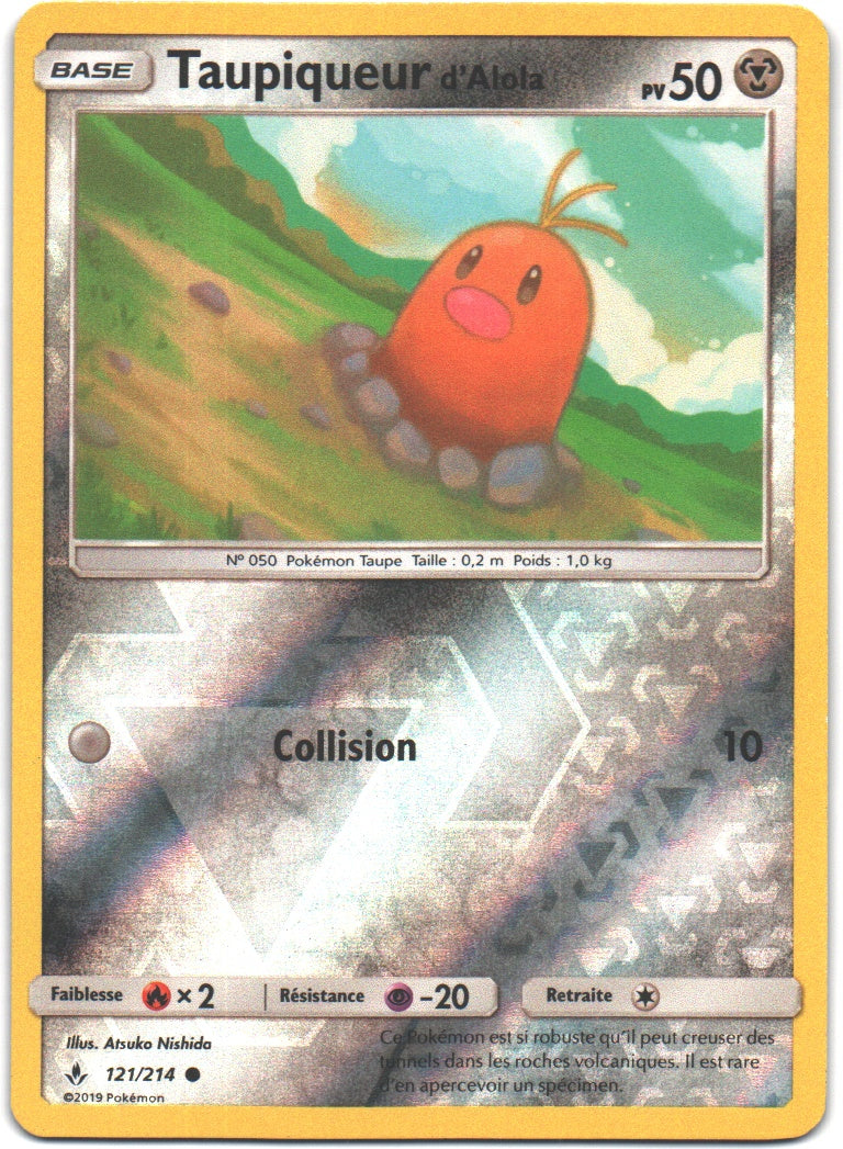 Taupiqueur d’Alola Reverse Holo Commune Alliance Infaillible 121 NM